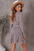 V Neck Long Sleeve Tie Waist Mini Dress